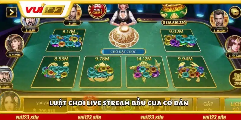 Luật chơi live stream bầu cua cơ bản