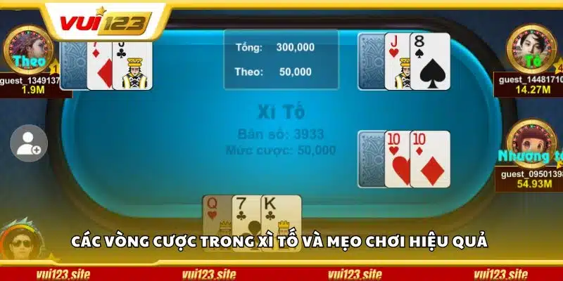 Các vòng cược trong xì tố và mẹo chơi hiệu quả